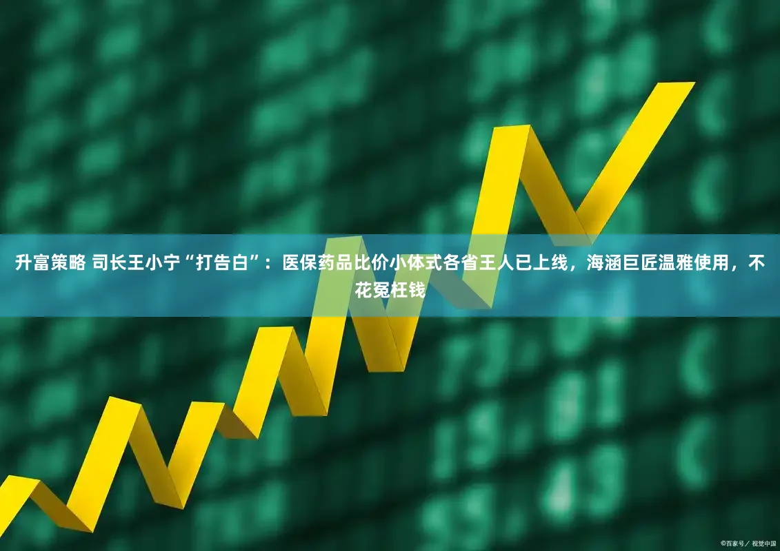 升富策略 司长王小宁“打告白”：医保药品比价小体式各省王人已上线，海涵巨匠温雅使用，不花冤枉钱