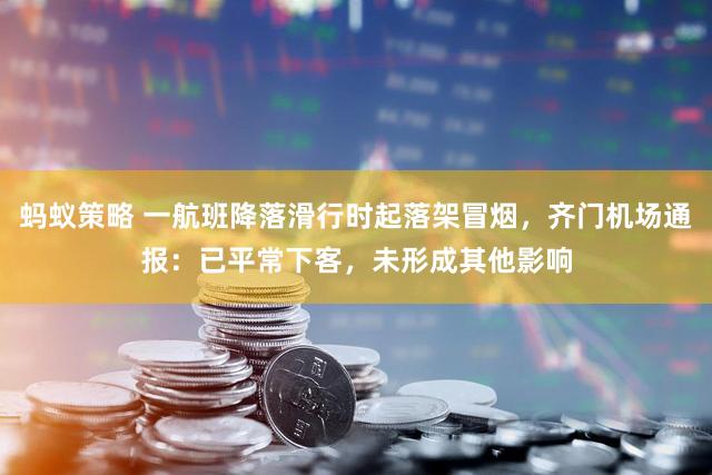 蚂蚁策略 一航班降落滑行时起落架冒烟，齐门机场通报：已平常下客，未形成其他影响