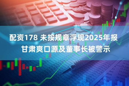配资178 未按规章浮现2025年报  甘肃爽口源及董事长被警示